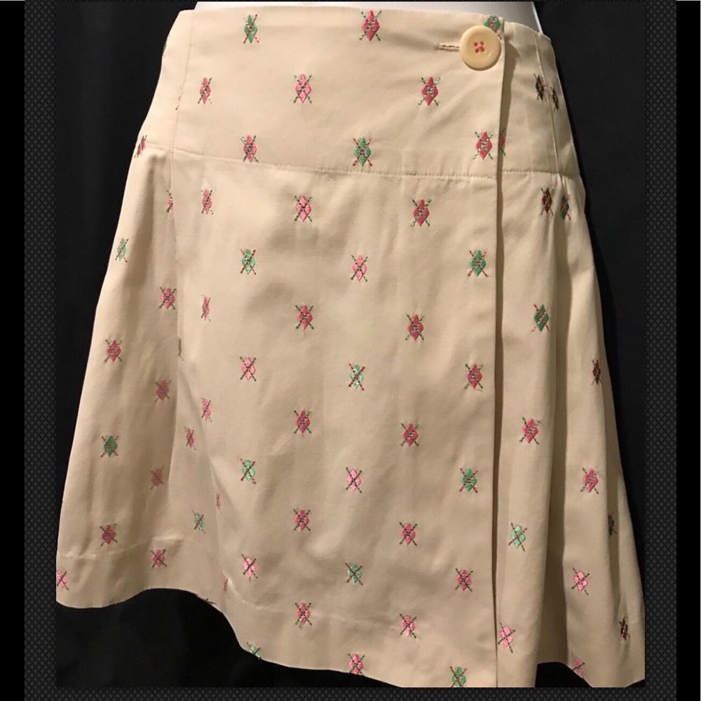 LILLY PULITZER Skirt Argyle Embroidered Golf Wrap Mini A Line - Picture 4 of 9